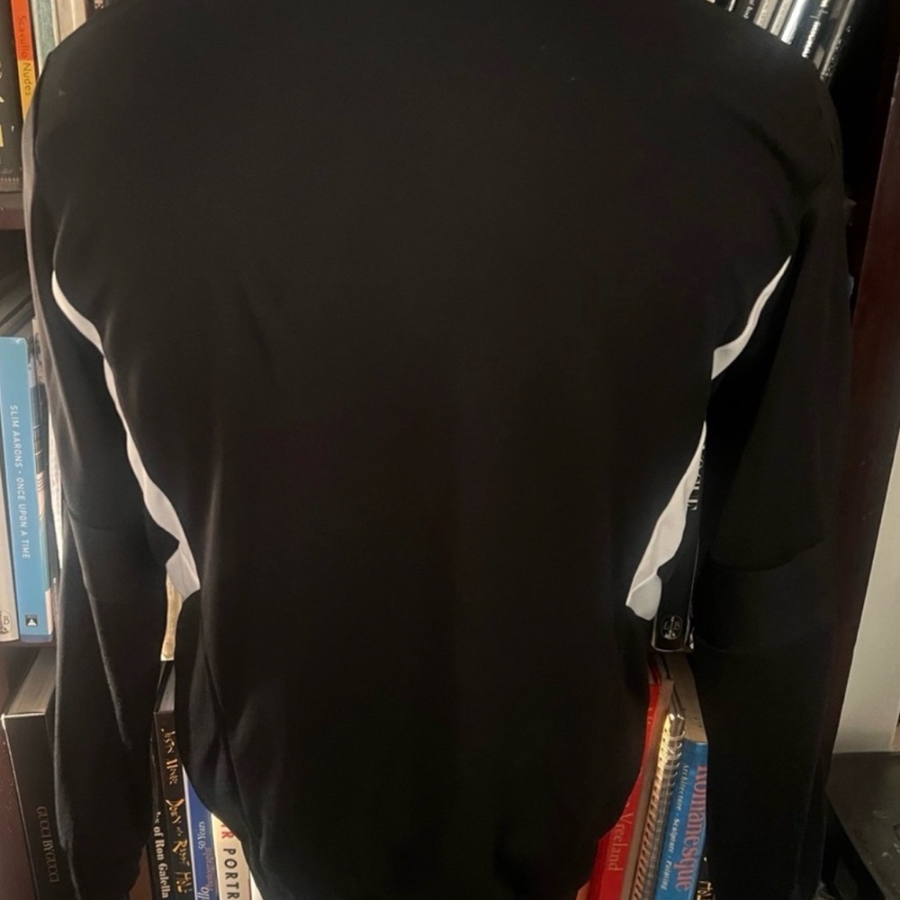 adidas Black Track Jacket with White 3-Stripe Detail - Picture 6 of 7